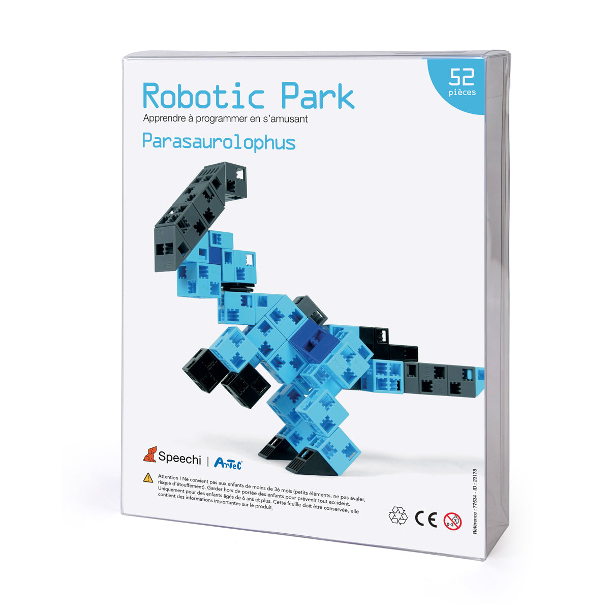 Robot dinosaure Parasaurolophus pour cursus vacances Robotic Park